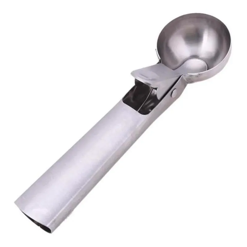 Colher Concha De Sorvete Bola De Inox Luxo Com Ejetor 18cm