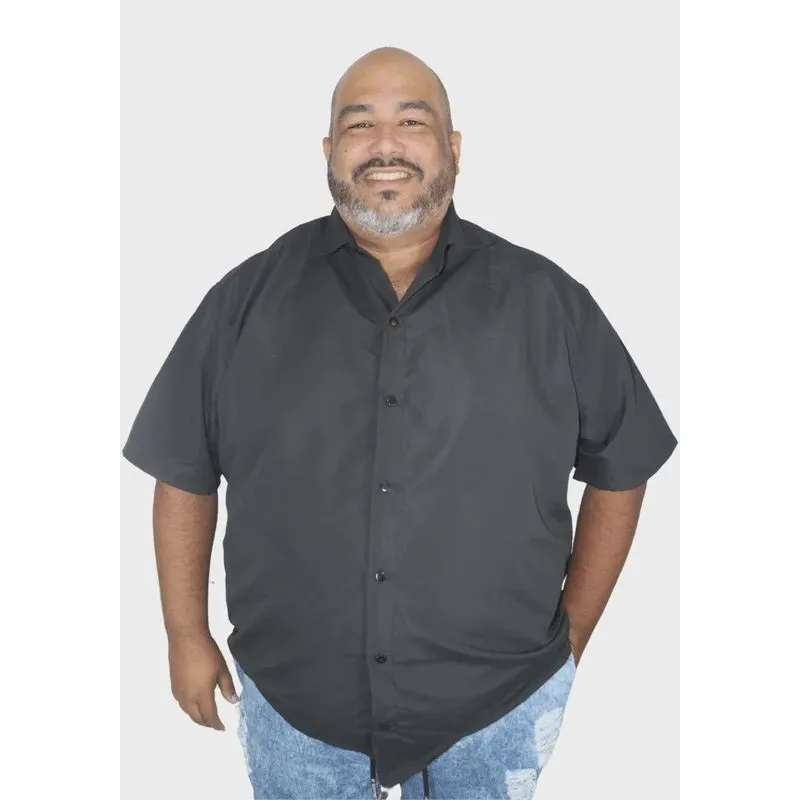 Camisa Social Manga Curta Extra Grande Plus Size Masculina
