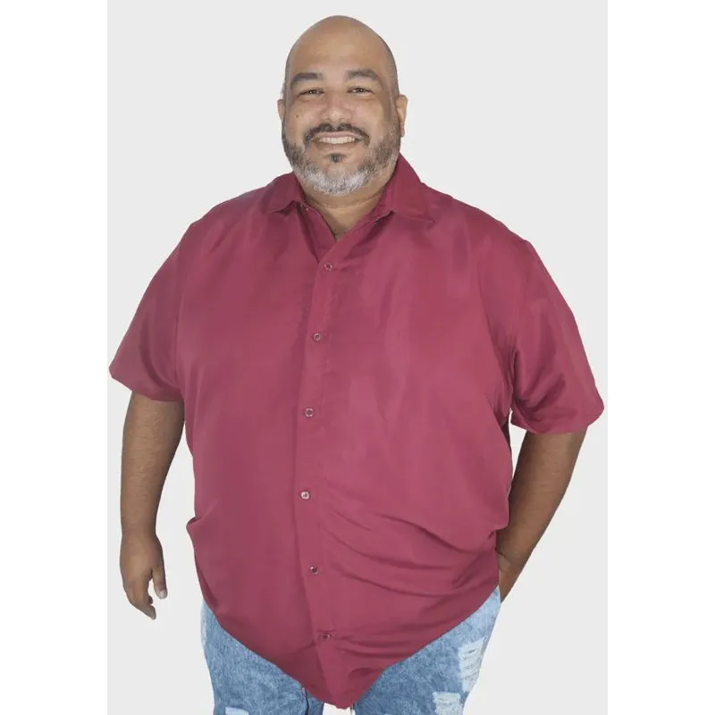 Camisa Social Manga Curta Extra Grande Plus Size Masculina
