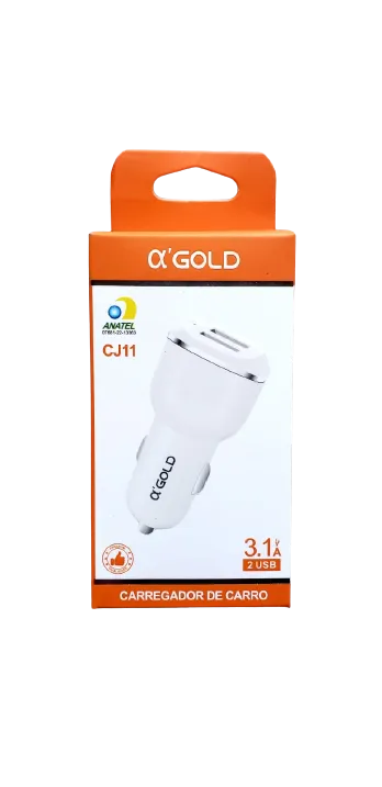 FONTE VEICULAR A'GOLD 2 ENTRADAS USB 3.1A