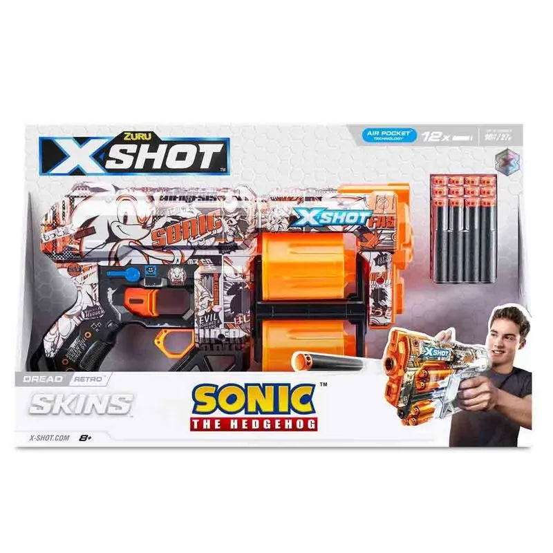 Lancador De Dardos X Shot Skins Dread Retro Sonic 12 Dardos Candide