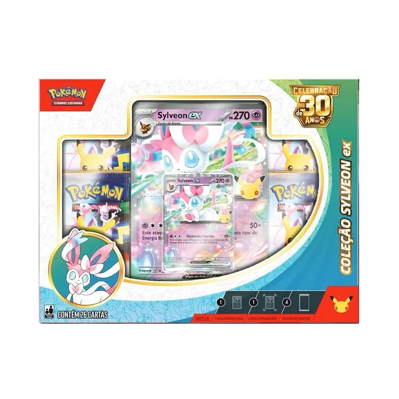 Box De Cartas - Pokemon 30 Anos - Sylveon Ex - Copag