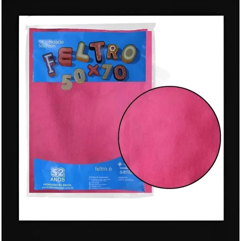Feltro Liso Santa Fé Variedade De Cores 50cm X 70cm Unid Pin