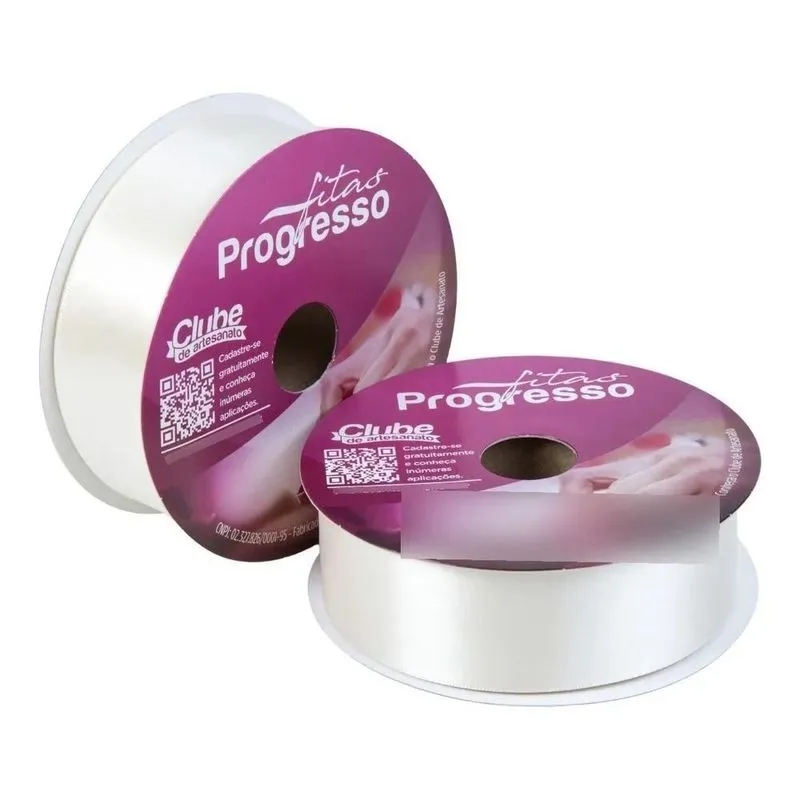 Fita De Cetim Progresso 38mm Rolo 50 Metros 311 Champagne