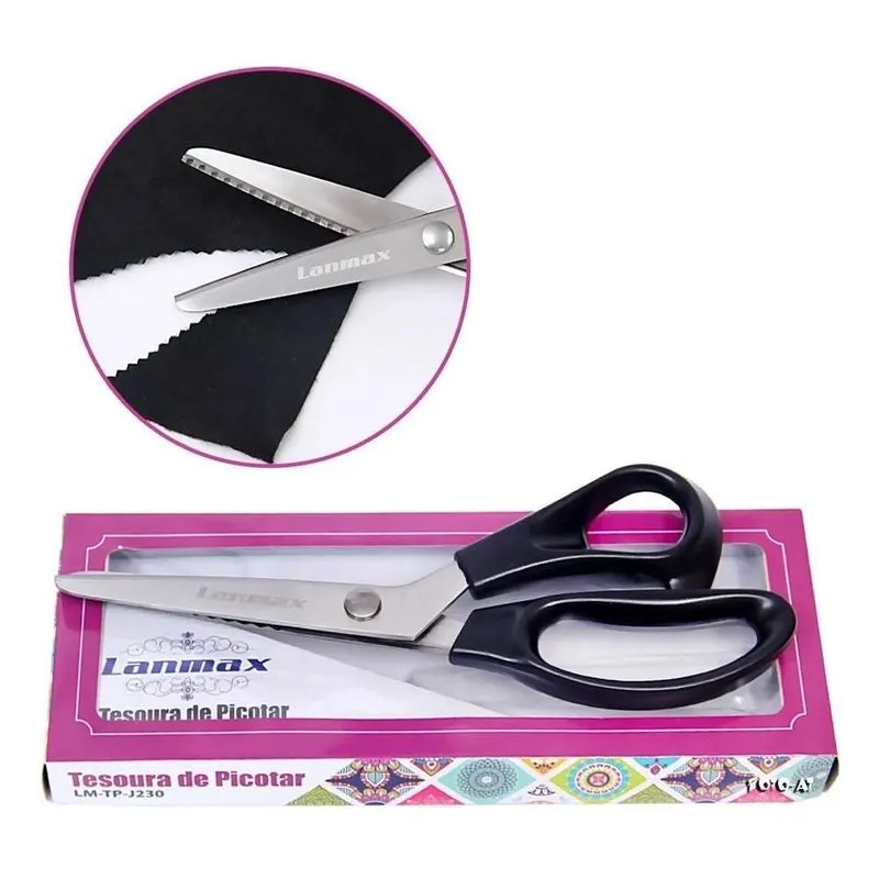 10x Tesoura Zig Zag Picotar Profissional Lanmax, Tecido Eva