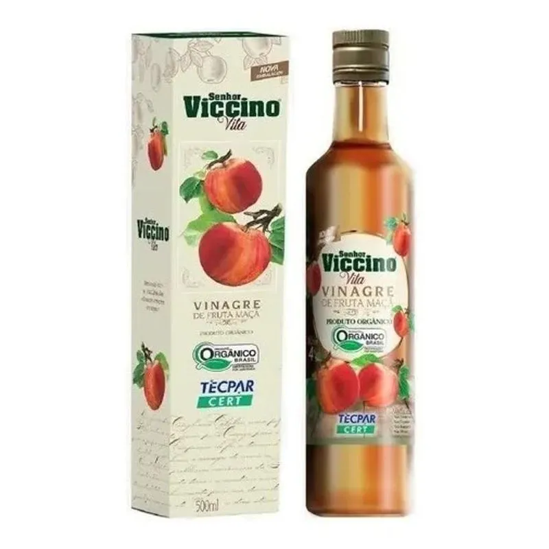 5x Vinagre De Maçã Orgânico Senhor Viccino Vita Com Caixa 5