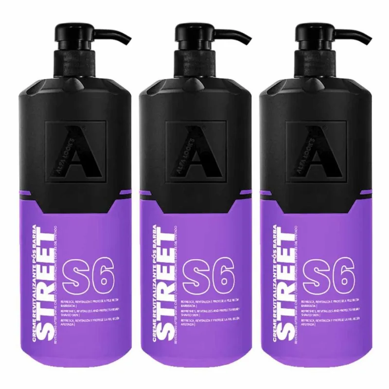 Kit 3x Creme Pós Barba Street S6 350ml Alfa Look's