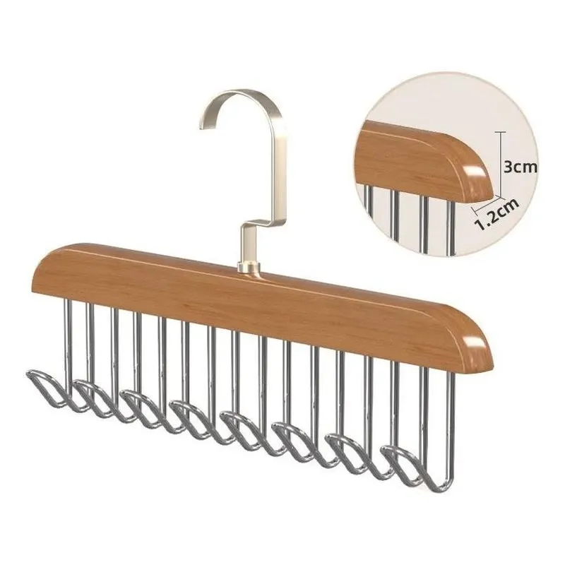 10x 2 Cabides Madeira Organizador Closet Armário Bolsa Aces