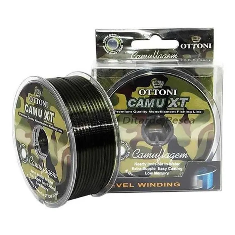 5x Linha Monofilamento Camu Xt / 0,50mm - 70,4lb / Ottoni
