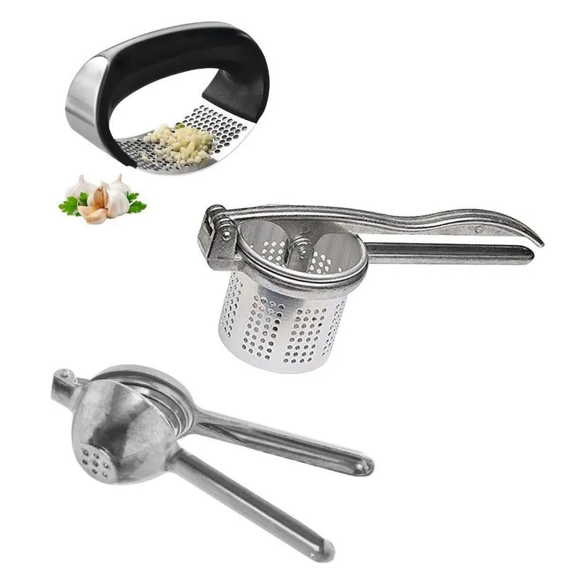 Kit Espremedor Batata Espremedor Limão E Amassador De Alho
