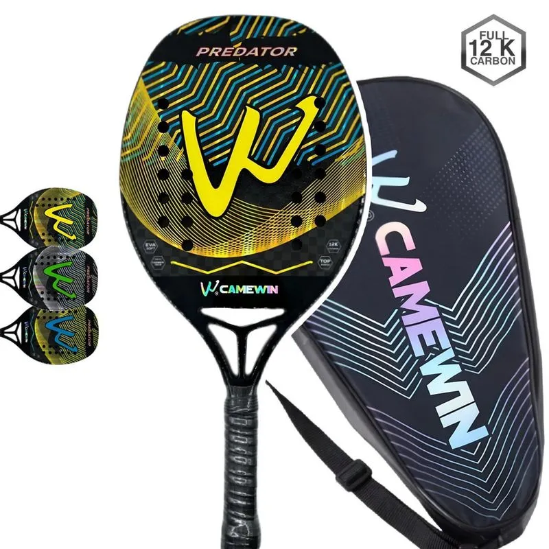 Raquete Beach Tennis Camewin 100% Fibra Carbono 12K Predator