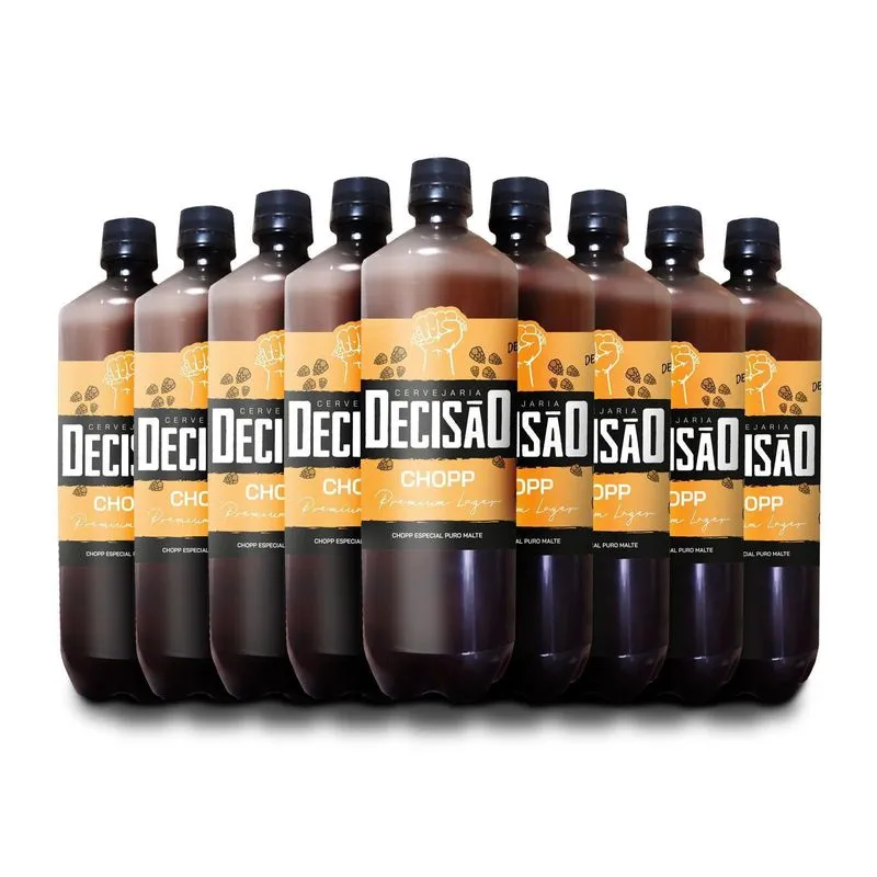 Kit 12 Pet 1 L Cerveja Decisão - Pilsen Premium Lager