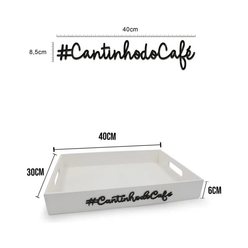 Bandeja Cantinho Do Café Decoração Cozinha Escritório Branca