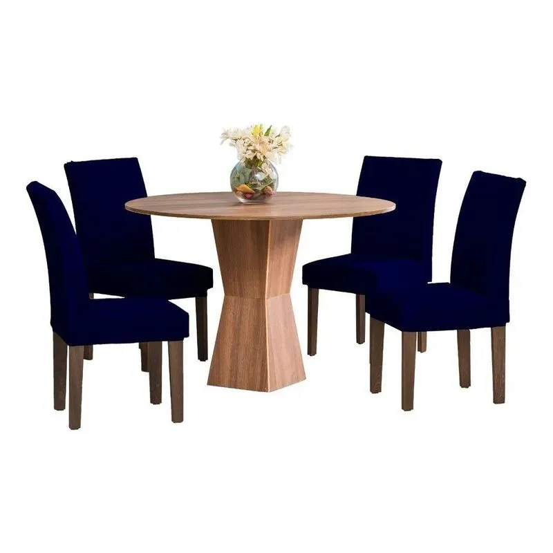 Kit 4 Capas Para Cadeira Jantar Malha Com Elástico