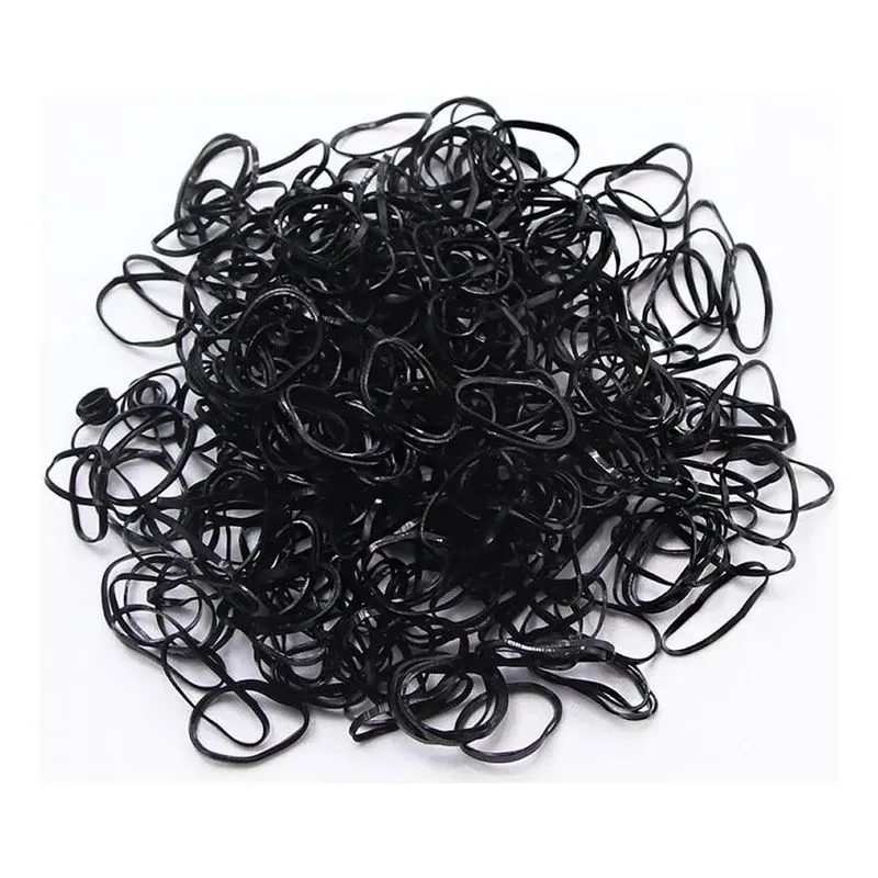 10x 500 Unidades Elásticos Pretos Pequenos De Silicone Para