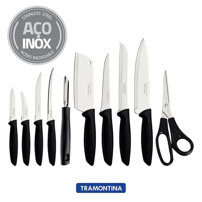 Kit Faqueiro Plenus Tramontina 10 Peças Aço Inox Preto
