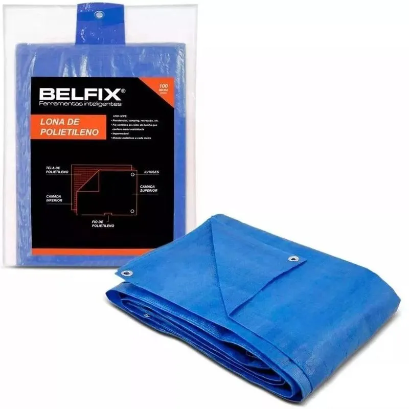 2x Lona Encerado Multiuso Camping 4x4m Azul 68000 Belfix