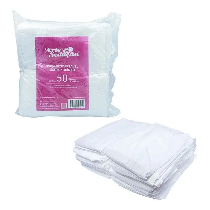 Kit 50 Capas De Corte De Cabelo Química Tintura Descartáveis