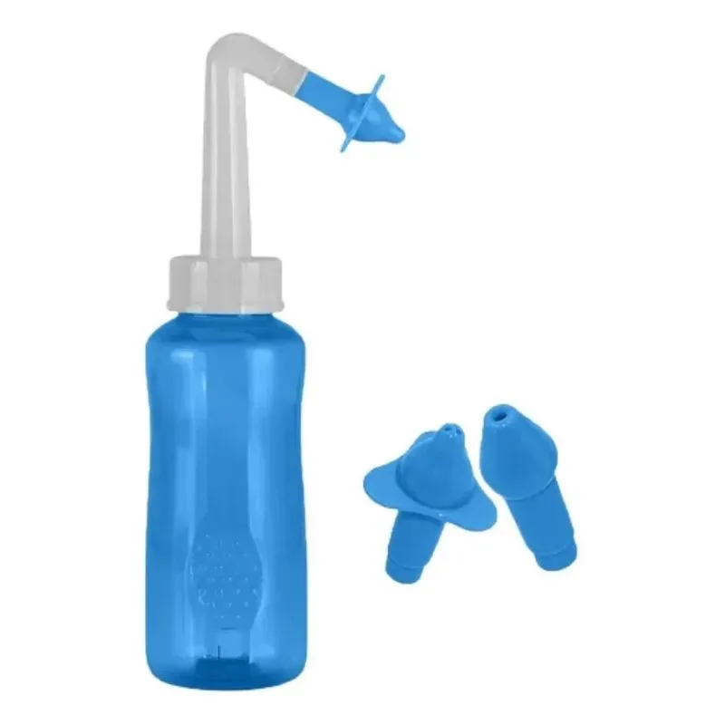 5x Higienizador Lavagem Nasal Ducha Garrafa 300 Ml E 2 Bicos