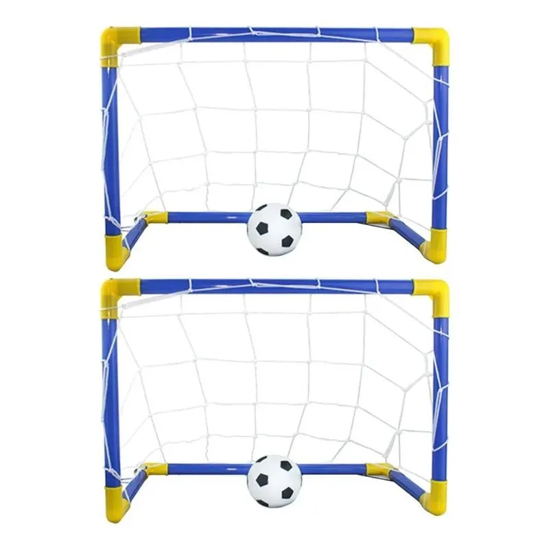 Kit 2 Mini Traves Golzinhos De Futebol Infantil Rede E Bolas