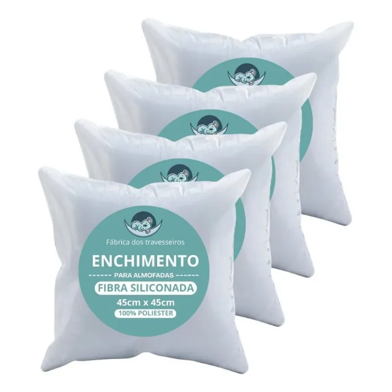 Enchimento Para Almofada 45x45cm Em Fibra Siliconada 340g Co