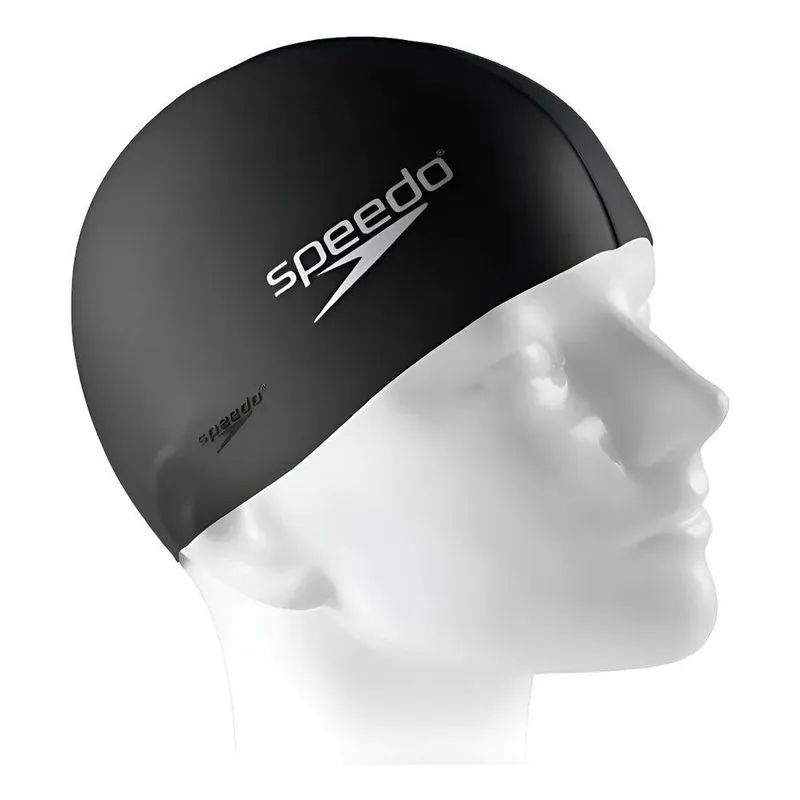 Touca De Silicone Para Natação Speedo Lisa Cor Preta Tamanho