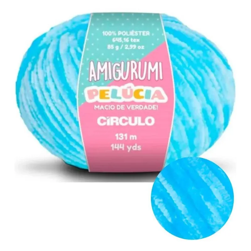 1 Fio Amigurumi Pelúcia Circulo 85g Maciez Ave 2194 Turquesa