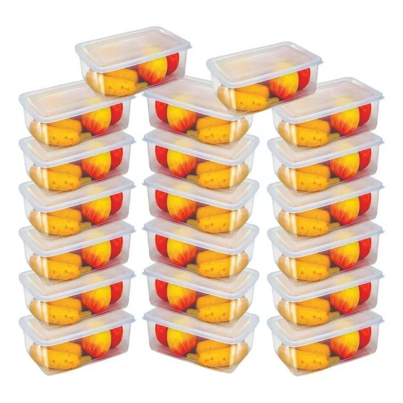 10x Kit 20 Potes 500 Ml Transparente Marmita Fitnees Bpa Fr
