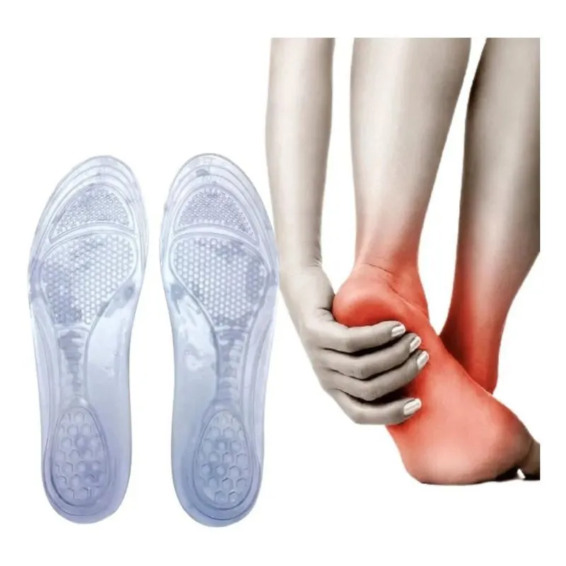 Par De Palmilha Silicone Gel Anti Impacto. Cor Cristal Taman