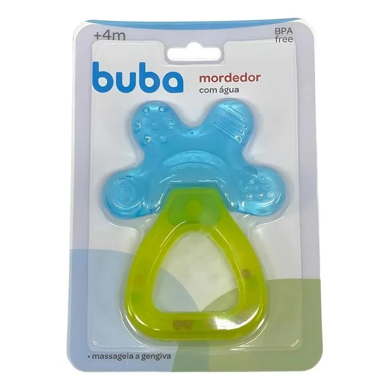 Mordedor De Agua Chocalho Bebe Massageador Gengiva B Azul