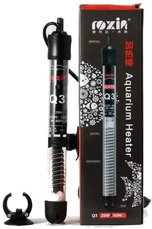 2x Aquecedor Com Termostato Integrado Roxin Ht1300 25w Aquar