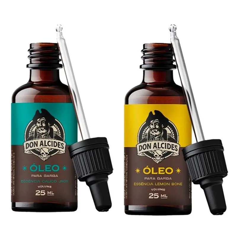 Kit 2x Óleo Para Barba Calico Jack E Lemon Bone Don Alcides