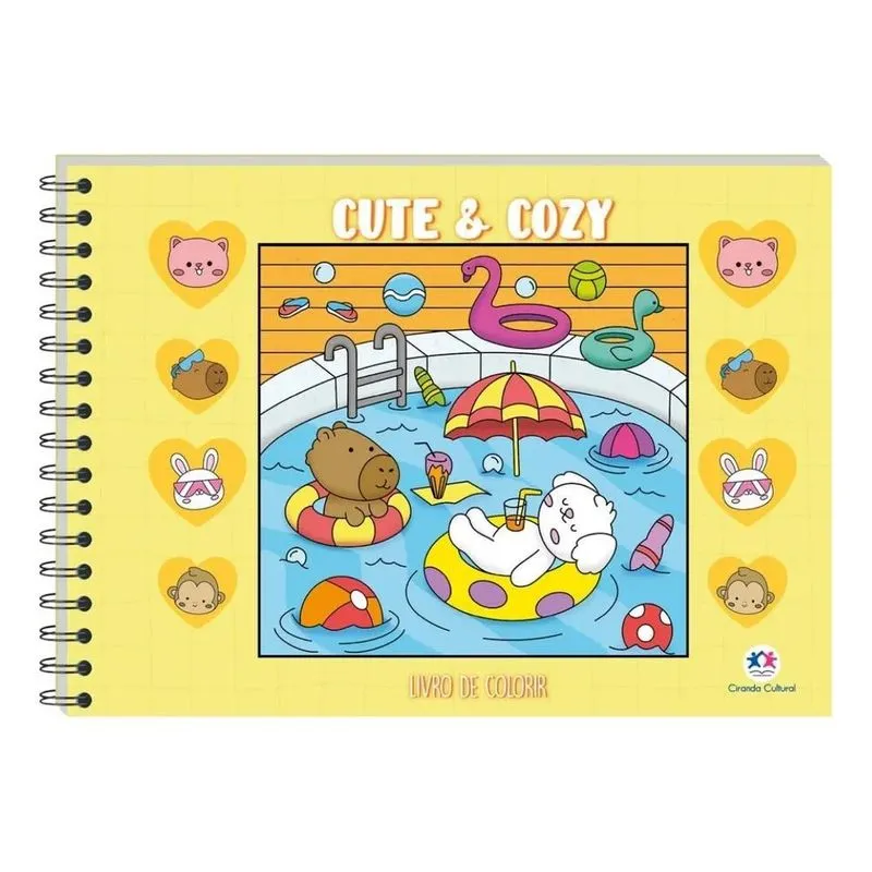 3x Livro De Colorir Em Capa Dura Comfy E Cozy Cute Desenhos
