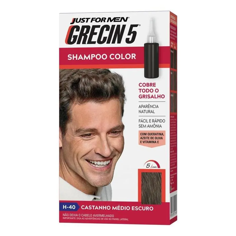 10x Shampoo Tonalizante Grecin 5 Castanho Médio Escuro Cobr