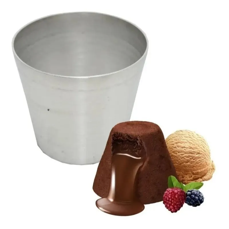10x Forminha Para Petit Gateau Médio (padrão) Aluminio 12 P