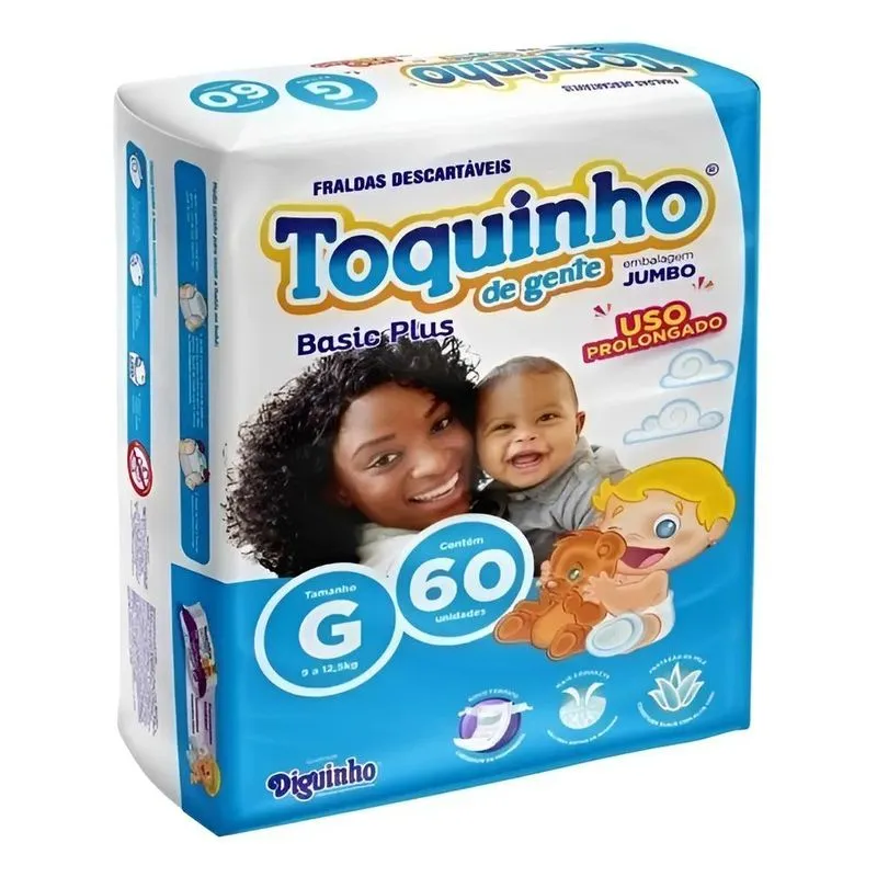 5x Fraldas Descartáveis Diguinho Toquinho De Gente Plus At