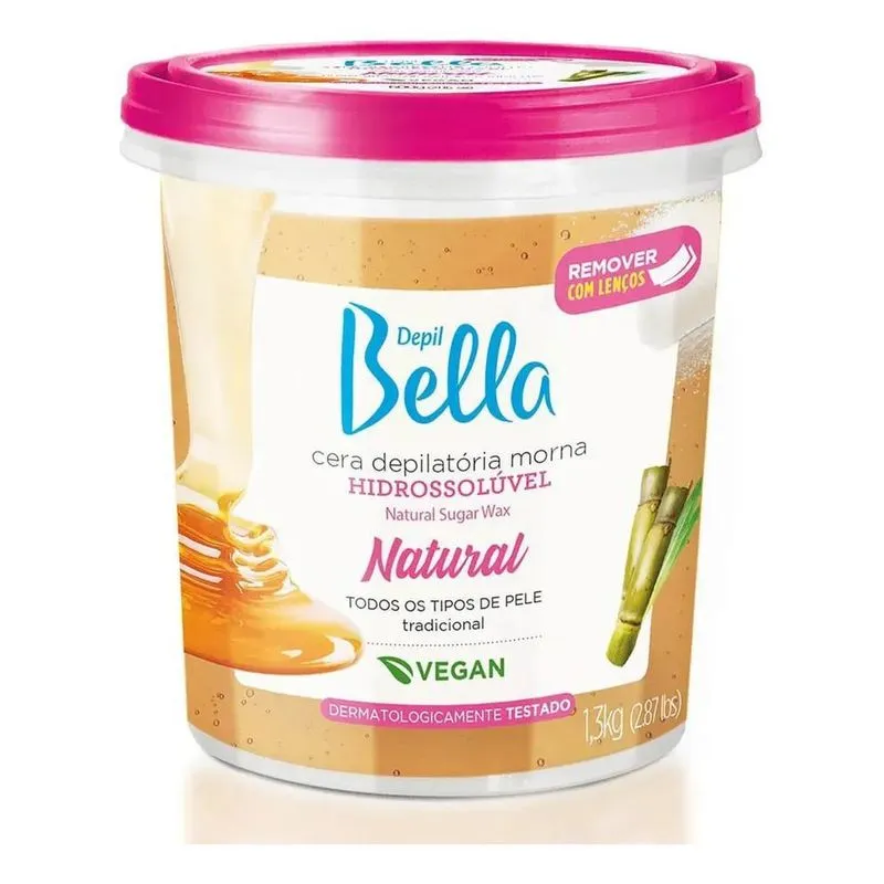 Cera Hidrossolúvel Natural Morna Depil Bella 1.3kg