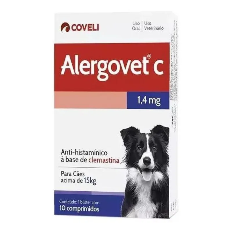 5x Anti-histamínico Alergovet Cães E Gatos Coveli - 1,4mg