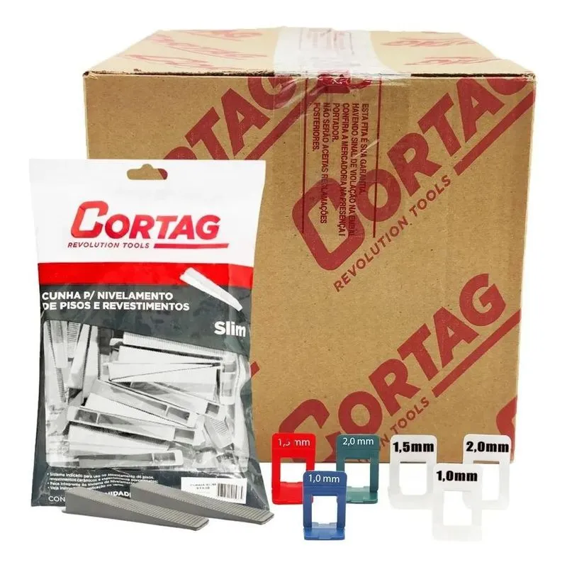 10x 200 Cunhas Slim Cortag + 1000 Espaçadores / Niveladores