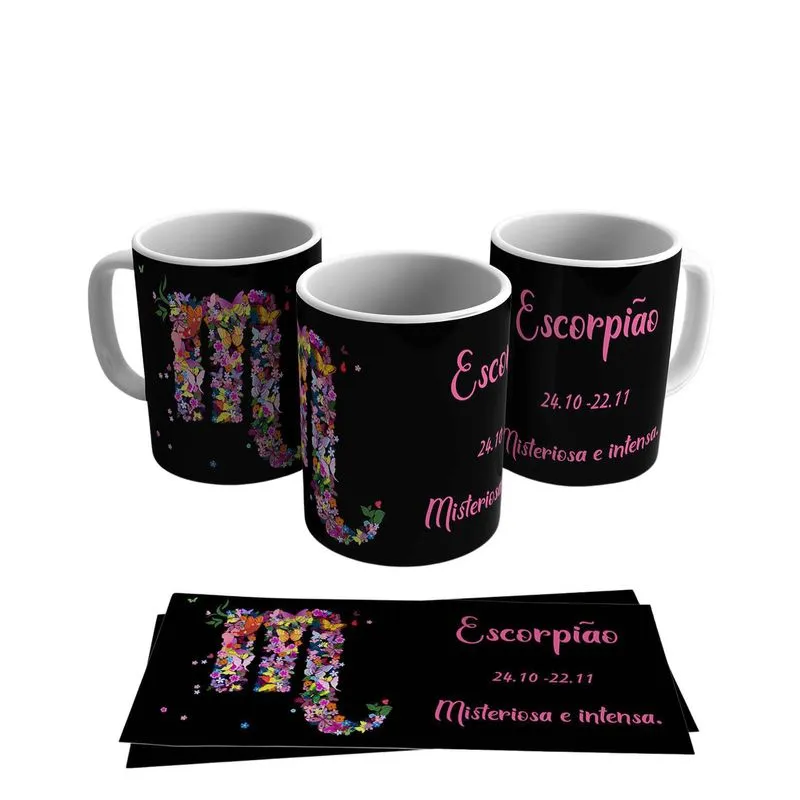 Caneca Personalizada Cerâmica Signo Escorpião 325ml