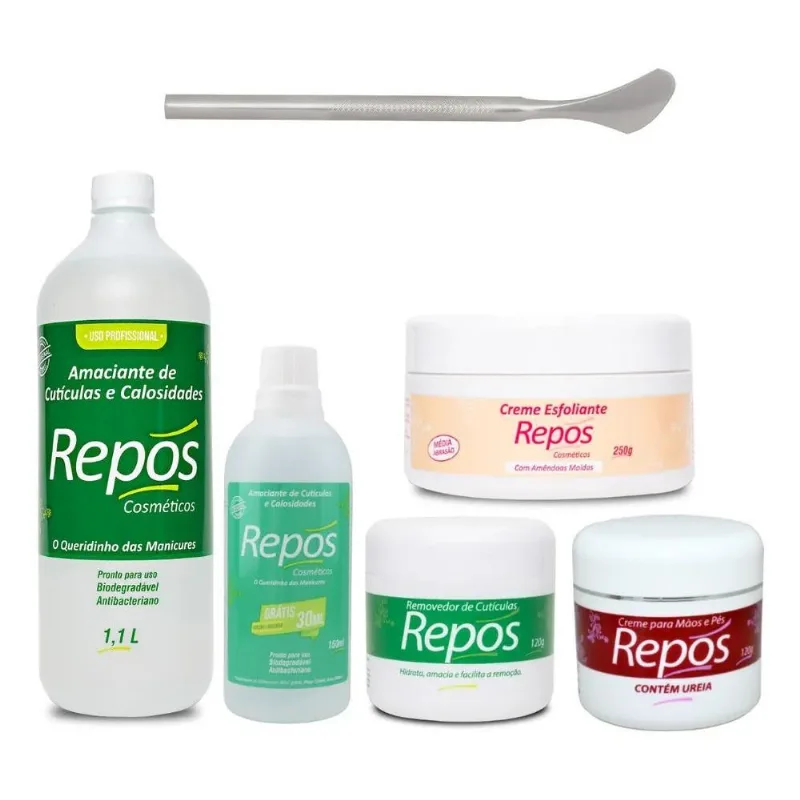 Repos Amaciante 1,1 L/120ml + Creme 120 + Ureia + Esfoliante