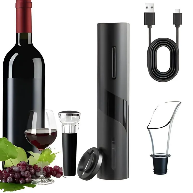 Abridor De Vinho Saca Rolhas Elétrico Durável Usb