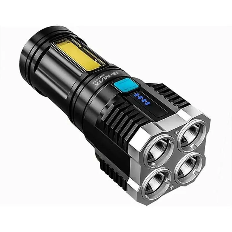 3x Lanterna Led Prova Dágua 4 Núcleos Potente Usb Recarregáv