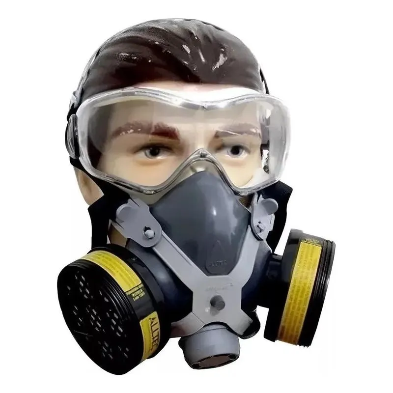 3x Máscara Respiratória Protetora Semi Facial Epi Com 2 Filt
