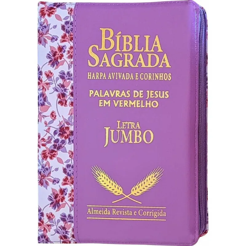 10x Biblia Jumbo Letra Extra Gigante Harpa Feminina Índice