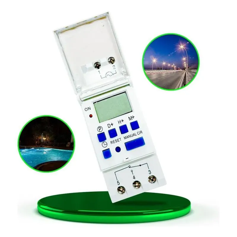 10x Temporizador Digital 16a 220v Trilho Din Piscina Ilumin
