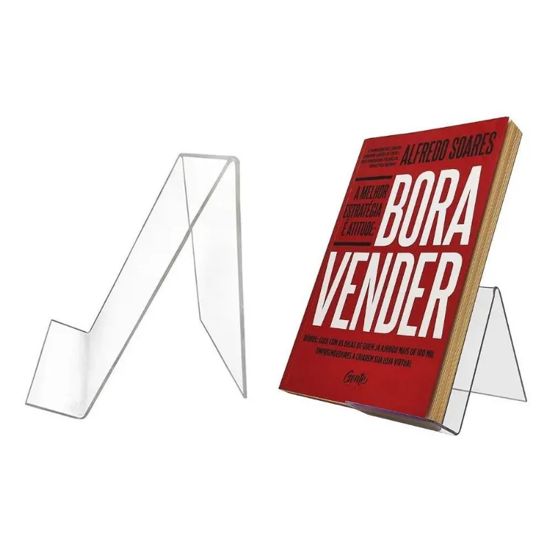 5x 5 Suportes Expositores Livros Dvds Tablet Agenda Acrilico