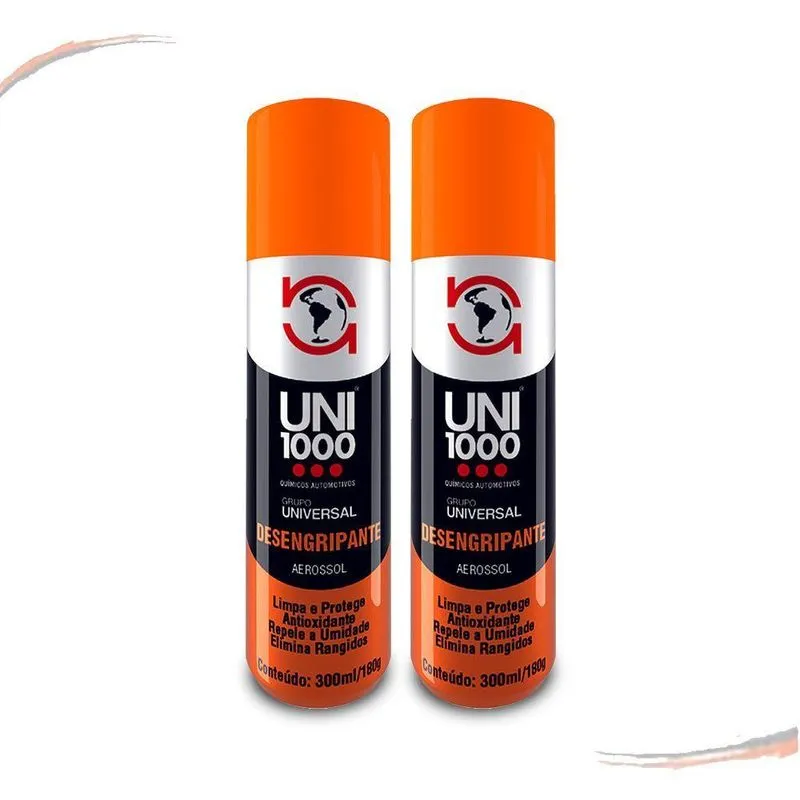Kit Com 2 Desengripante Óleo Lubrificante Uni1000 300 Ml - Kit / 2