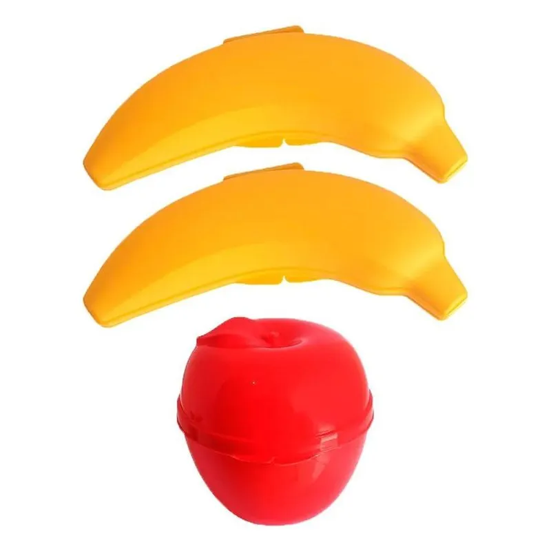 10x Kit Porta Metade Frutas - Plasútil - 2 Banana 1 Maçã