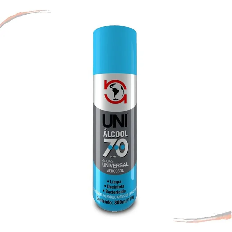 Alcool 70 Em Spray Multiuso Higienizador Uni1000 300 ml